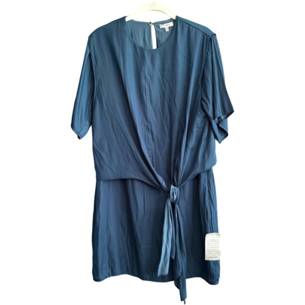 NEW Maisie Tie Front Dress Short Sleeve Dark Teal Blue Size M